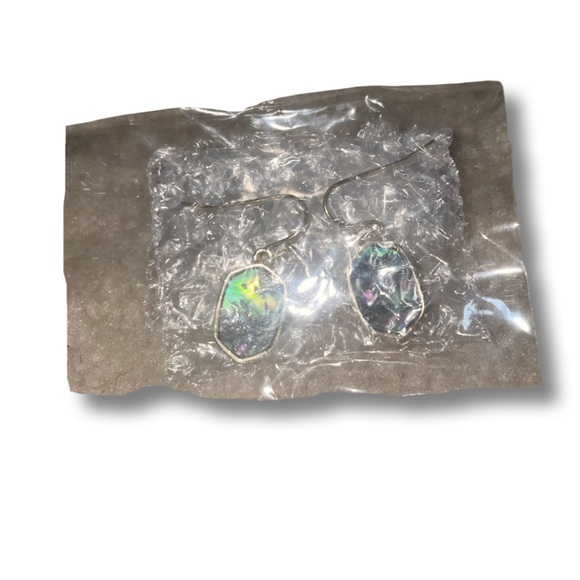 Mint Mongoose gold dangle earrings for women with abalone shell - Picture 7 of 7